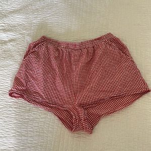 Red gingham shorts